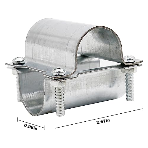 5 Sets 1\"Greenhouse Cross Grid Pipe Connector Clamps, 25mm Purlin Bracket, Galvanized Steel Chain Link Fence Clamps, Steel Hothouse Pipe Fitting Clip with Bolts and Nuts (25mm)