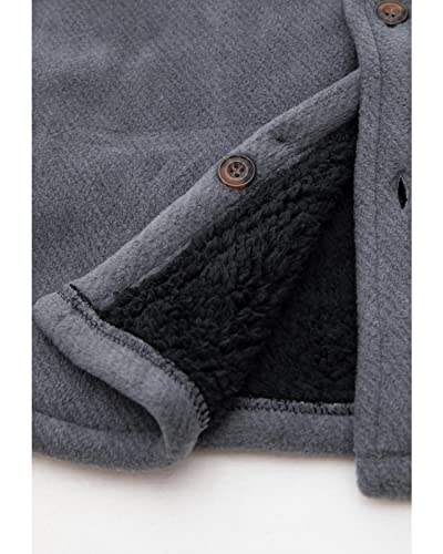 Image of Lisskolo Men's Warm Sherpa Flannel Shirt Jacket Heavy Fleece Lined Plaid Button Up Jackets