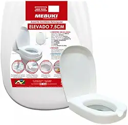 Assento Sanitário Retangular Elevado 7,5Cm - Mebuki