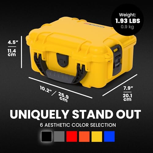 Image of NANUK 904 Hard Case with Foam - IP67 Waterproof Protective Case for Camera, Drone & Gear - Impact-Resistant & Dustproof - Perfect for Travel 10.2 inch x 7.9 inch x 4.5 inch - Yellow