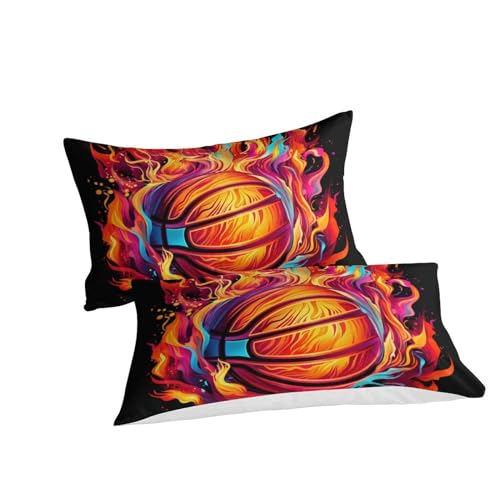 Housse de couette basketball 3D imprimée avec fermeture éclair king size en microfibre solide - 3