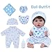 BABESIDE 8 Pcs Baby Doll Clothes Set with Bassinet for 8-10-12 Inch Dolls, Cute Baby Doll Clothes and Accessories Set for Realistic Babydolls Boy, Blue