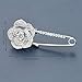YYBONNIE Silver Tone Sparking Micro Pave Layered Petal CZ Rose Flower Cardigan Sweater Safety Pin Brooch