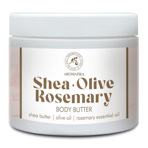 Manteca de Karité-Oliva-Romero 300 ml - Manteca Corporal en Crema - Crema de Manteca con Aceite de Karité & de Oliva & de Almendras - Aceite de Romero - Hidratante Corporal - Cuidado de la Piel