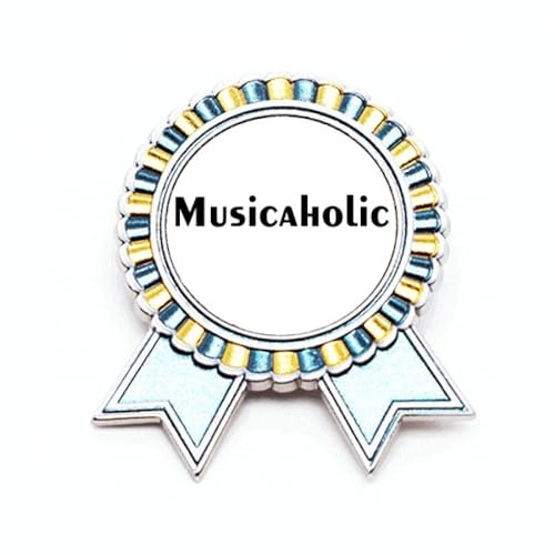 Broche art déco en métal de qualité médaille de récompense musicale élégante