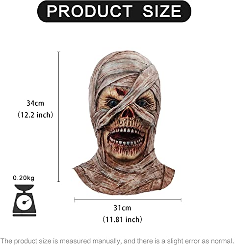 Halloween Costume Mask, Walking Creepy Dead Man Costume Full Head Scary Masks Realistic Latex Mask for Adults
