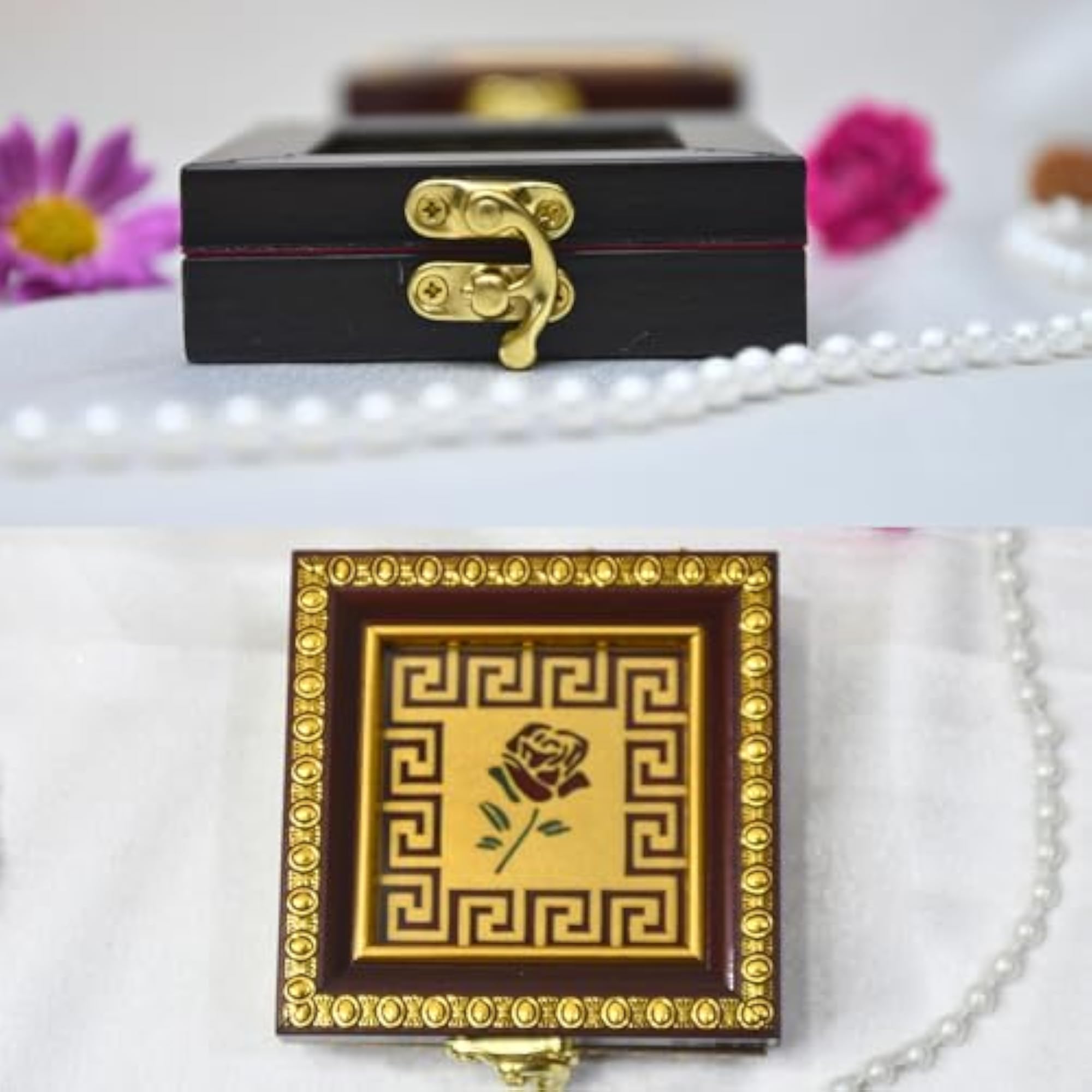 Wooden Gold/Silver Ginni Coin Gift Box for Gifting Purpose