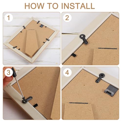 Image of uxcell 100Pcs Picture Frame Turn Button, Frame Backing Fasteners with 100Pcs Screws, Frame Clips Hardware for Hanging Pictures Photos Posters, Black
