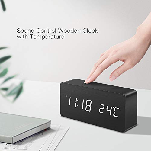 Lancoon Digital Alarm Clock - RGB Color Display, Dual Alarms, Adjustable Brightness & Volume, Plug-in With Memory - View #2