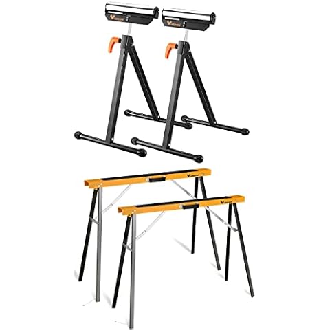 WORKESS Roller Support Stand, Saw Horses 2 Pack Folding Cover