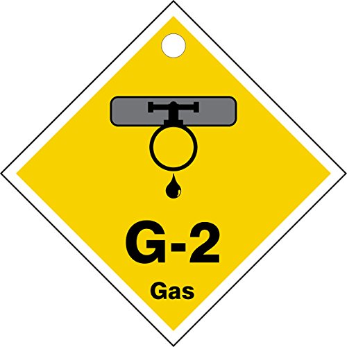 Tag ID G-2 Gas Accuform TDK402VPM étiquette de marquage jaune lot de 5