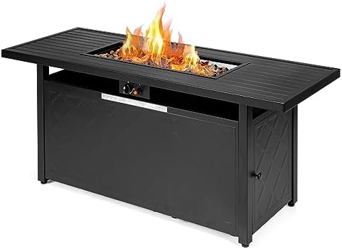 DORTALA Propane Fire Pit Table, 50000 BTU Smokeless Outdoor Fire ...