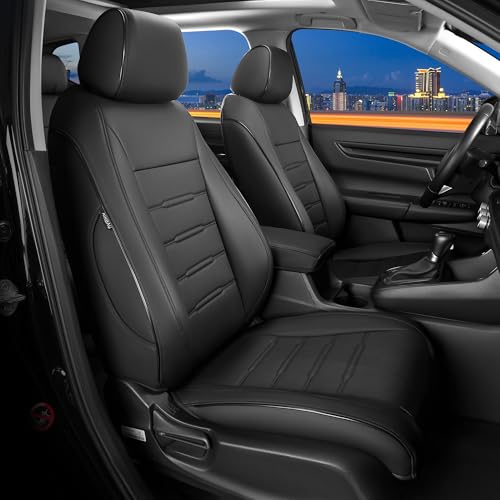 Custom Fit Full Coverage Seat Covers for Honda CRV 2023 2024 2025 2026 LX/EX/EX-L/Touring - Tailored Design Premium Faux Leather Full Coverage Protection - Black