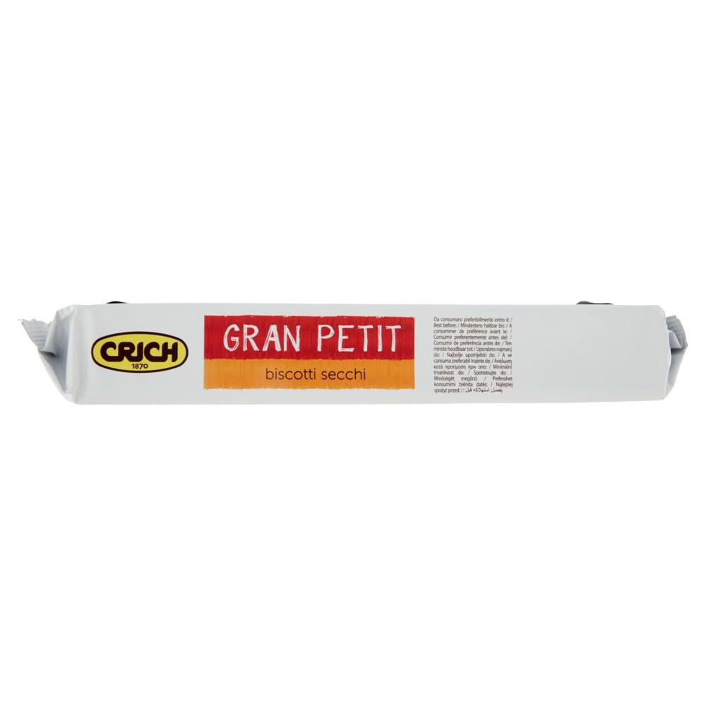 Lot de 9 biscuits Crich Gran Petit Biscotti Secchi, paquet de 500 g, chaque paquet contient 8 portions individuelles + 1 boîte de thé glacé à la pêche, 330 ml