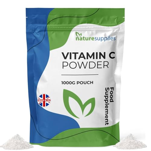 High Strength Vitamin C Powder 1000g VIT C Ascorbic Acid Pure Non-GMO & Vegan-Friendly Immune Support Supplement No Chemicals Pharmaceutical Grade Made in the UK by Naturesupplies