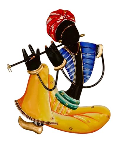 UNKAR EXPORTS INDIA | Beautiful | Rajasthani Musicians | Flute Playing Man | Wall Décor Art | Metal Sculpture | Home Decor | And Wall Décor | Wall for Living Room | Stylish latest