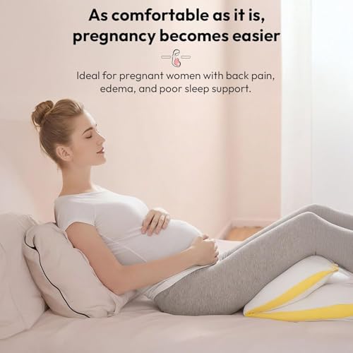 Image of StarAndDaisy Baby Pregnancy Pillow for Women | Maternity Pillow for Pregnancy Sleeping with Cuddle Pillow with Belly Support Adjustable Butterfly Design (Momcare Yellow)