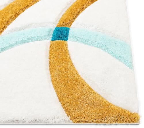 Image of Contemporary Shaggy Carpet Runner - 2x5 ft Fluffy Rug for Entryways and Bedrooms, Ideal for Modern and Urban Interiors