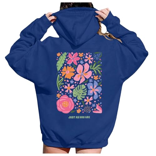 Sweat à capuche imprimé fleurs coton doux homme femme mode décontractée