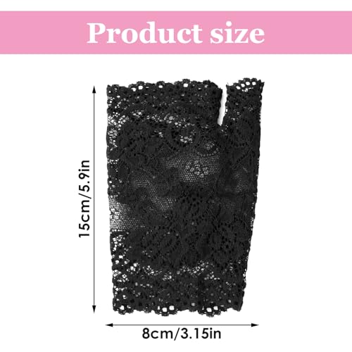 DIVINA VITAE 2 Pairs Lace Gloves Floral Fingerless Gloves Short Tea Party Glove for Women Bridal Wedding Prom Party Opera Dinner Cosplay 1920s Costume Accessories3