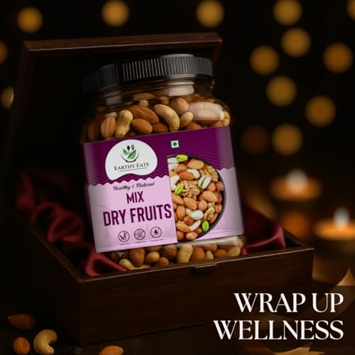 Image of Earthy Eats Premium Dry Fruits Trail Mix 1000gm | Wholesome Crunch Nut & Fruit Blend | Healthy Snack Mix for Daily Use, Gifting & Travel | Reusable Jar Pack