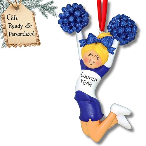 3D Cheerleader Ornament 2025 - Custom Name & Year Blonde ...