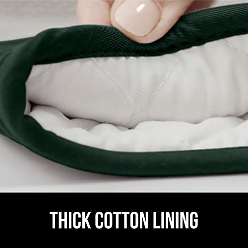 The Original Gorilla Grip Heat And Slip Resistant Silicone Oven Mitts Set, 14.5 In, Soft Cotton Lining, Waterproof, Bpa-Free, Extra Long Thick Gloves For Cooking, Bbq, Kitchen Potholders, Hunter Green #TOP3