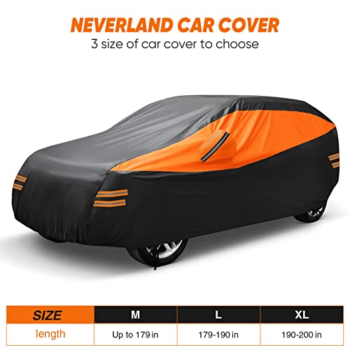 Neverland Suv Full Car Cover Waterproof All Weather Outdoor Storage, Universal Car Covers With Cotton Lining Black For Automobiles With Straps For Windproof Dustproof (Up To 201") #TOP2