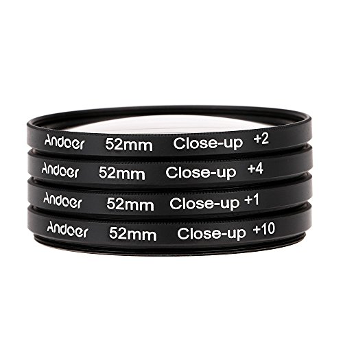 Andoer® 52mm Macro Close-Up Filter Set +1 +2 +4 +10 compatible with Nikon D7200 D5200 D3200 D3100 Canon Sony Pentax DSLRs