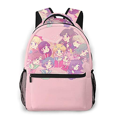 Jupsero Mochila informal de dibujos animados Anime S-ailor M-oon, Mochilas de senderismo al aire...