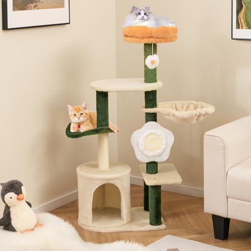 Árbol para Gatos Tangkula con Plataforma Floral y Rascador miniatura 2