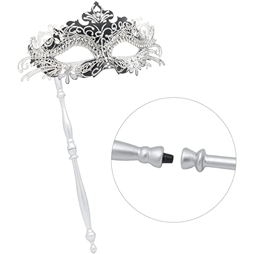 Coddsmz Couple Masquerade Mask with Holding Stick Venetian Halloween Costume Mask Mardi Gras Mask Cosplay Party Costume Mask - Image 4