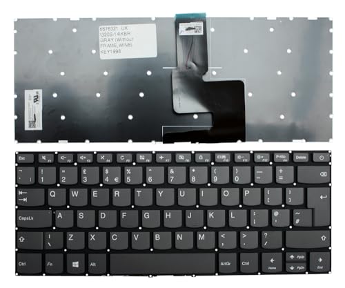 Teclado Lenovo 2B-AAX20L700 gris de alta precisión Power4Laptops con distribución Reino Unido