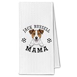ChissNook Jack Russell Kitchen Towels, Dog Mama Jack Russell Terrier Gifts for Women & Dogs Moms, JRT Dog Lover Gifts Decorative Hand Towels for Bathroom, 16x24 Inch