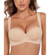 Rasback Push Up Padded Balconette Bras for Women Smoothing 1 Cup Size Add-On