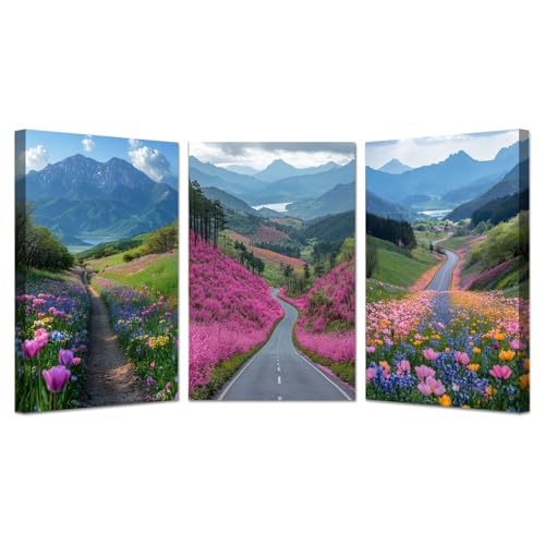 Affiches Boho roses 50x70cm avec cadre bois pour déco salon nature et chambre cocooning