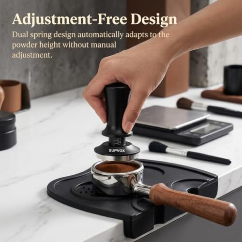 Image of Supvox Coffee Tamper 51mm Stainless Steel Base Spring-Loaded Design