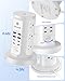 Power Strip Tower, kakyanill Surge Protector Tower 9 AC Outlets 8 USB (4 USB C), 6 Ft Retractable Extension Cord, Charging Station for Office Dorm Room, White