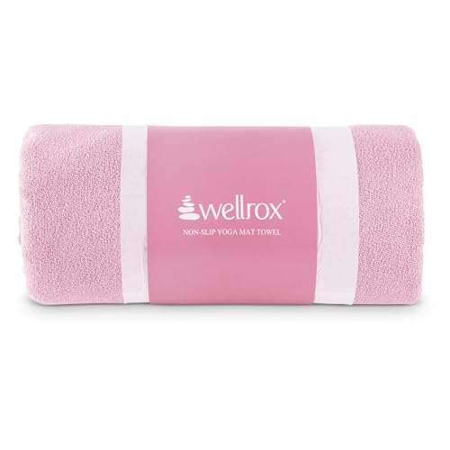 Yoga Mat Towel Non Slip – Ultra Absorbent Super Soft Microfiber Hot Yoga Towel Non Slip for Pilates & Fitness (74” x 26”, Pink)
