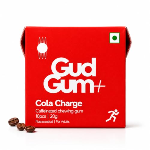 Image of Gud Gum Caffeine Gum Variety Pack with Xylitol - 4 Pack Assorted Flavors (Cola, Raspberry, Cold Coffee, Mint) - Sugar-Free, Fast-Acting Energy Gum for Focus, Alertness & On-the-Go Boost (Cola)