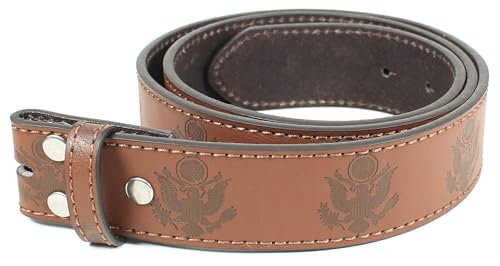 Coat of Arms of the United States Leather Belt Strap Without Buckle 1.5" Wide with Snaps - USA Crest American Pride3