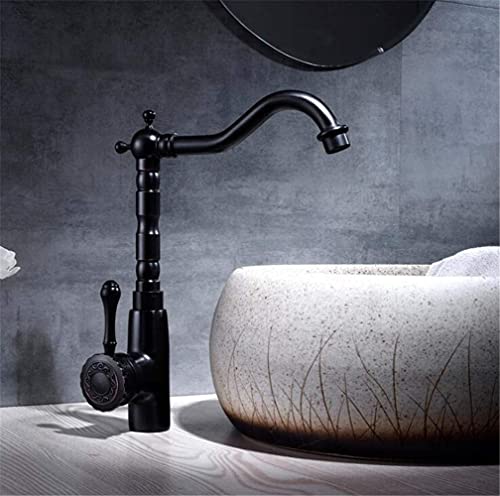 Robinet de lavabo noir anti-éclaboussures pour évier propre et sec