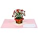 Paper Love Carnations Pop Up Card, Handmade 3D Popup Greeting Cards, For Valentines Day, Mothers Day, Fathers Day, Graduation, Wedding, Anniversary, Birthday, Love, Thank You, Get Well, All Occasions