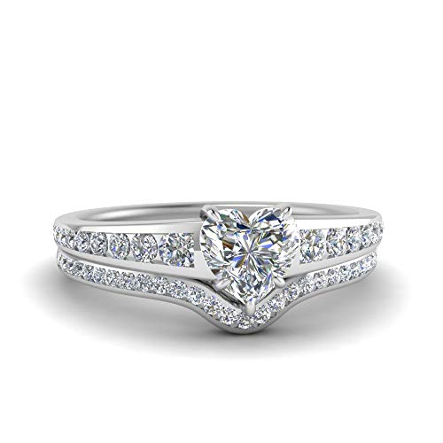 Image of Choose Your Gemstone Graduated Channel Setting Diamond CZ Wedding Sterling Silver Heart Shape Wedding Engagement Birthstone Stackable Ring Size US 4 to 12