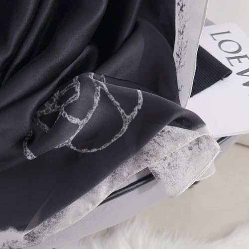 Image of MALINA Women's Polyester Silk Satin Stole Scarf - Soft Lightweight Fashion Wrap, Elegant Floral & Gradient Design, summer stole,Scarf For Women,Premium Stole,Large Size 180x90 cm'