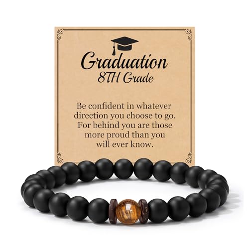 Graduation Gifts 2024 Friendship Bracelets 8th Grade Graduation Gifts Beaded Bracelet for Teen Boys Senior School Graduation Gifts for Him Son Brother