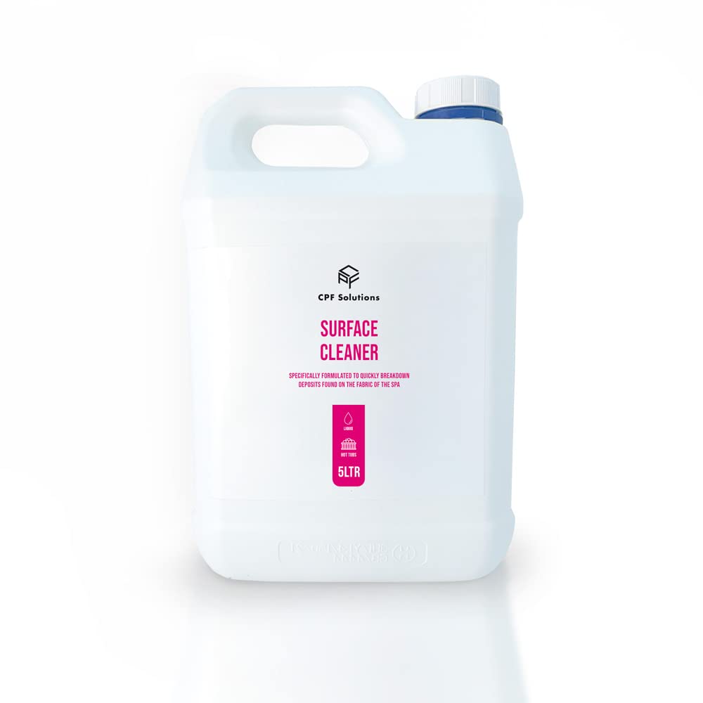 CPF Solutions Hot Tub Surface Cleaner & Waterline Cleaner (Non Spray Bottle) 5ltr - Formulated to quickly breakdown deposits found on the fabric of the spa.