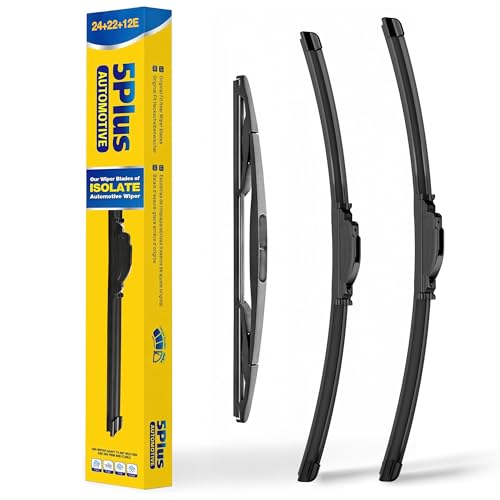 Image of Wipers Replacement for Ford Flex 2009-2019 Windshield Wiper Blades,24 inch+22 inch Windshield Wipers with 12 inch Rear Wiper Blade - Factory Fit & All-Season OEM Quality (Pack of 3)