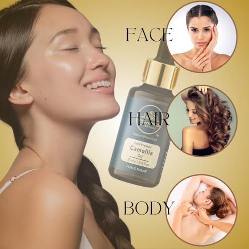 Image of Camellia Oil (Camellia kissi) Cold Pressed Pure & Natural with Glass Dropper 30ml