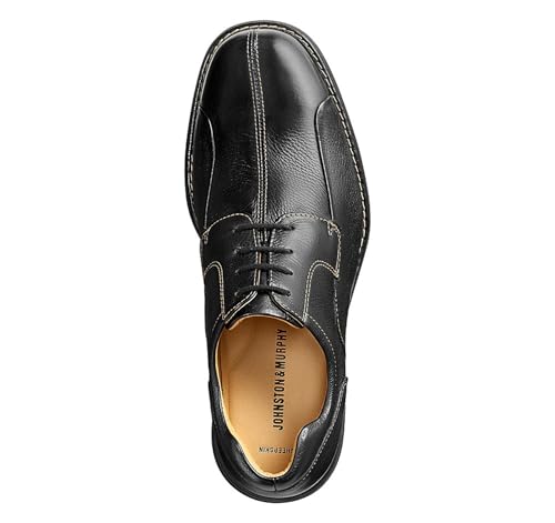 Johnston & Murphy Men’s Shuler Bicycle Dress Shoe, Black Tumbled Calf, 12 M4